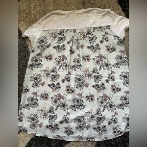 Papermoon Gray and White Floral Top